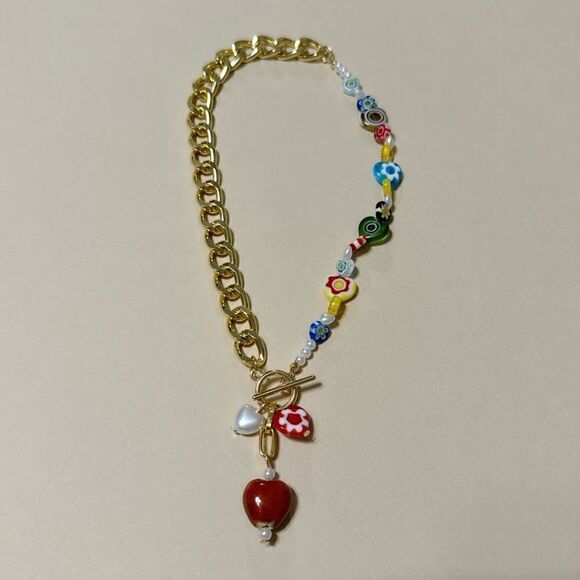 Boho beaded necklace N708 - Picture 2 of 4